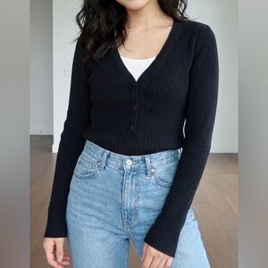 YesStyle Women’s V-Neck Button Down Sweater Top